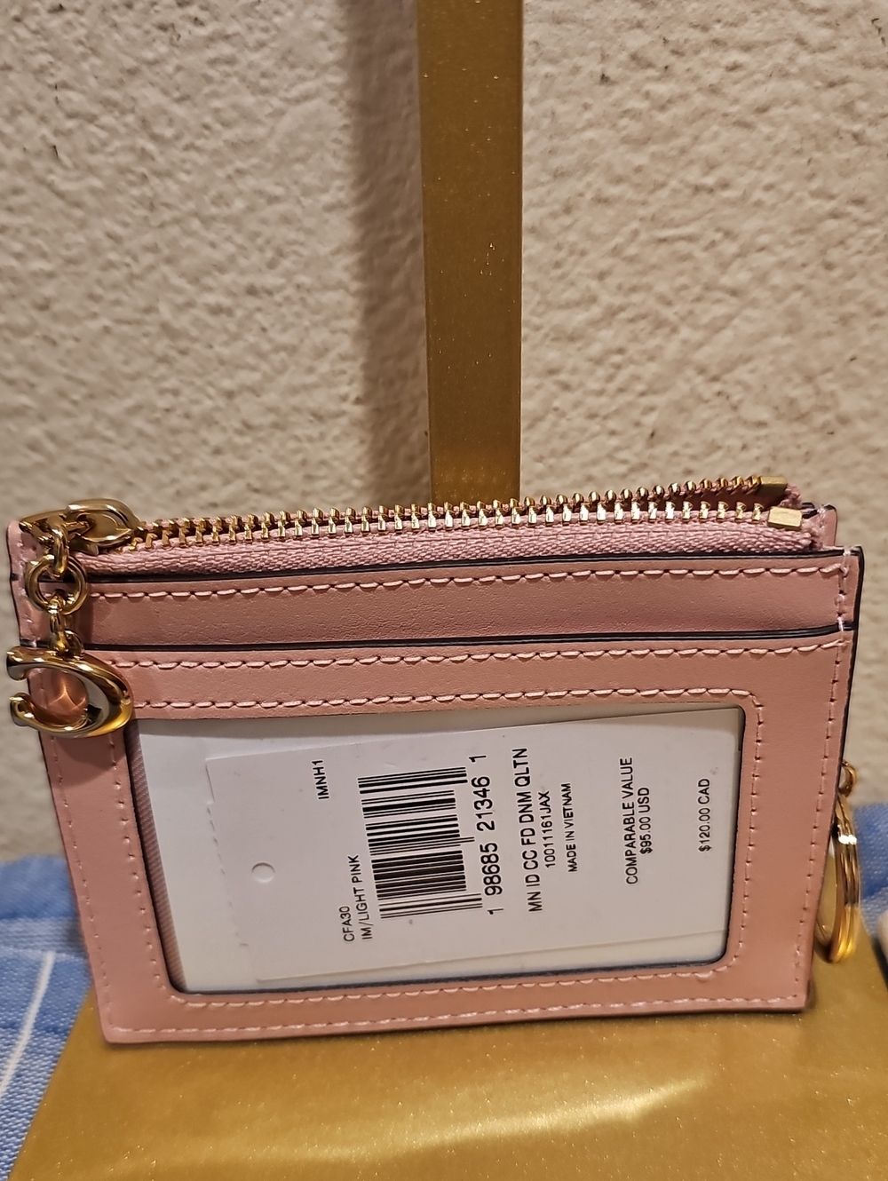 Coach Light Pink Denim Credit Cardholder - Picture 2 of 3